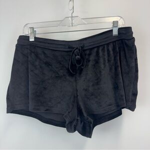 Juicy Couture Sleep Shorts Black Velour Rhinestone Rear Logo Size XL